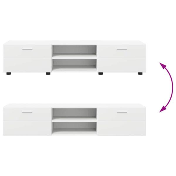 TV-Schrankset mit Schubladen mit Regal Weiß Holzwerkstoff