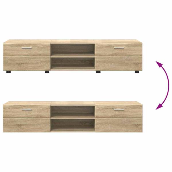 TV-Schrankset mit Schubladen mit Tür Sonoma-Eiche Holzwerkstoff