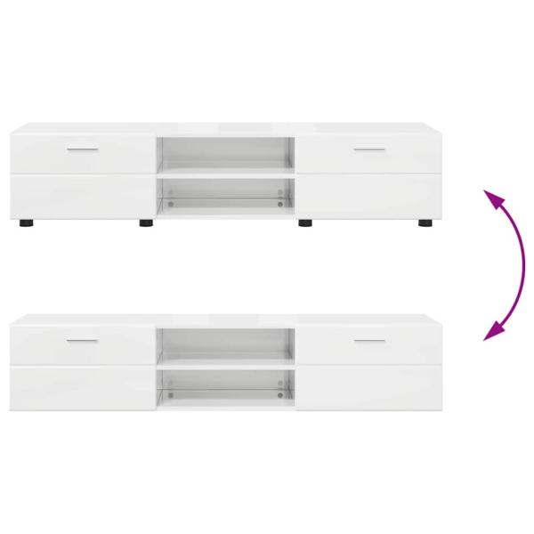TV-Schrankset mit Schubladen Hochglanz Weiß Holzwerkstoff