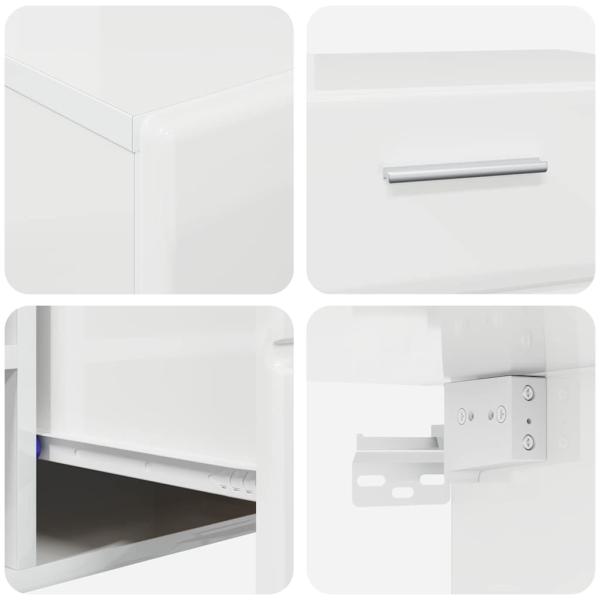 TV-Schrankset mit Schubladen Hochglanz Weiß Holzwerkstoff