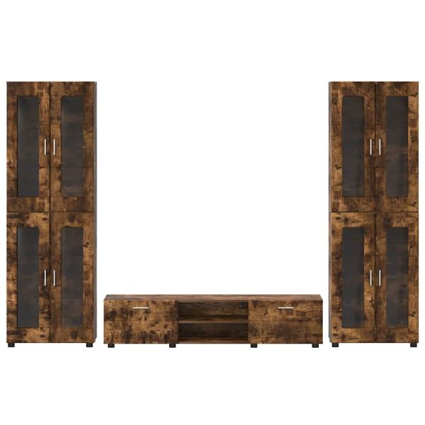 TV-Schrankset mit Schubladen Geräucherte Eiche Holzwerkstoff