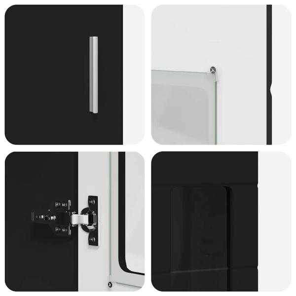 TV-Schrankset mit Schubladen mit Regal Schwarz Holzwerkstoff