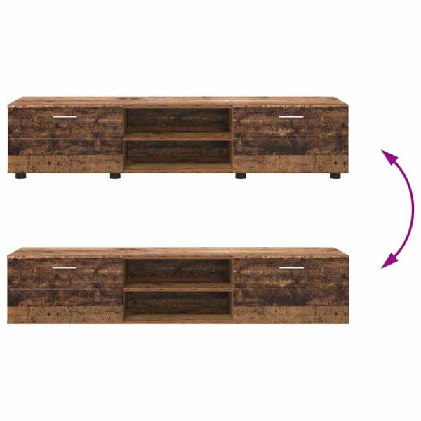 TV-Schrankset mit Schubladen mit Regal Altholz Holzwerkstoff