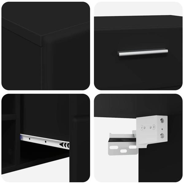 TV-Schrankset mit Schubladen mit Regal Schwarz Holzwerkstoff