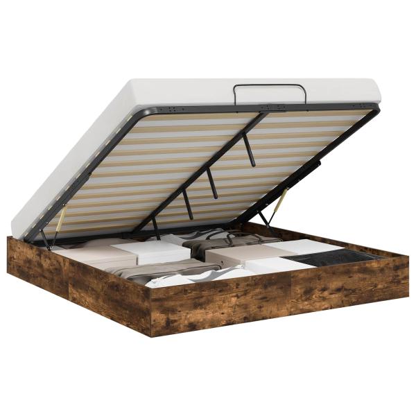 Ottoman Bettgestell Geräucherte Eiche 193 x 120 x 25 cm