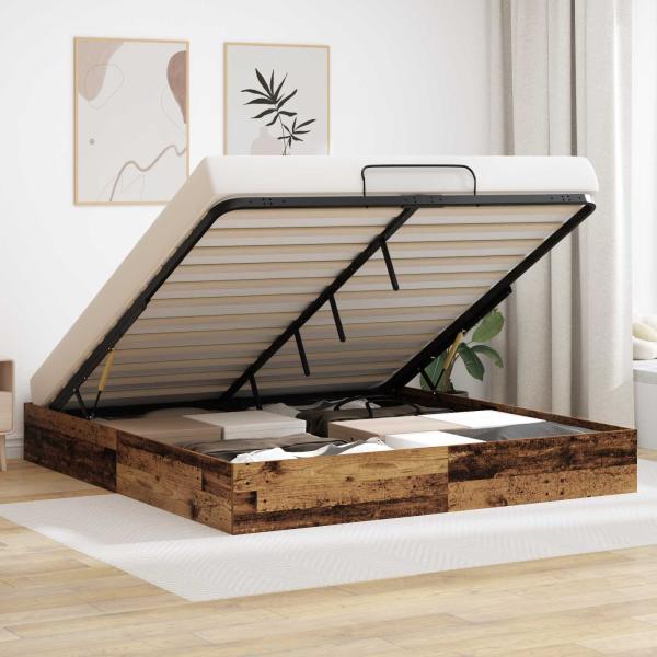 ARDEBO.de - Ottoman Bettgestell Altholz 193 x 120 x 25 cm Spanplatte