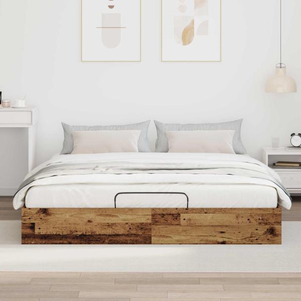 Ottoman Bettgestell Altholz 193 x 120 x 25 cm Spanplatte