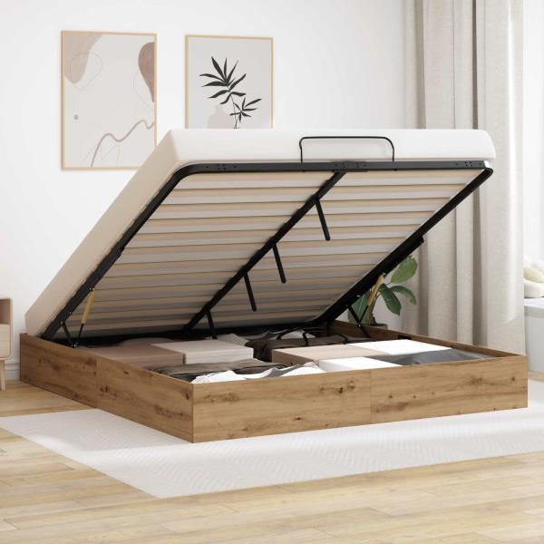 ARDEBO.de - Ottoman Bettgestell Kunsthandwerk Eiche 193 x 120 x 25 cm