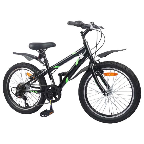 Kinderfahrrad 20 Zoll 6-Speed für 6-11 Jahre alt Schwarz