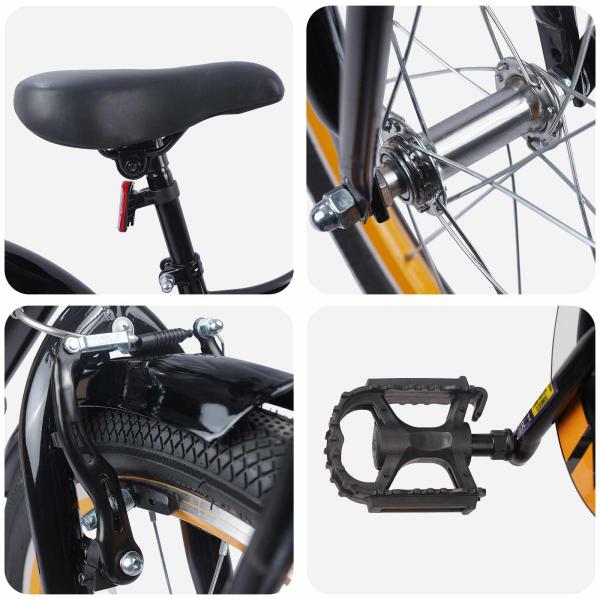 Kinderfahrrad 20 Zoll für 6-11 Jahre alt Orange Schwarz