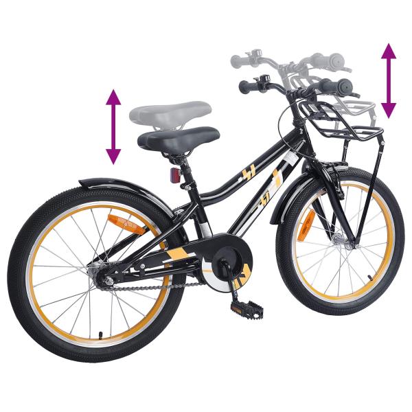 Kinderfahrrad 20 Zoll für 6-11 Jahre alt Orange Schwarz