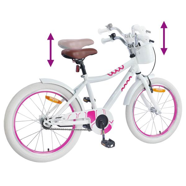 Kinderfahrrad 20 Zoll für 6-11 Jahre alt Weiß