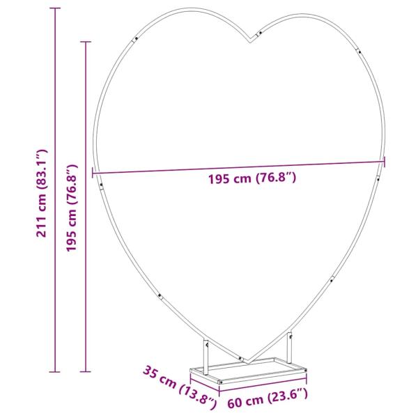 Hochzeitsbogen Weiß 195 x 35 x 211 cm Stahl