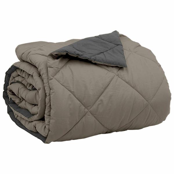 Sommerdecke Hellgrau und Anthrazit 240 x 260 cm Mikrofaser