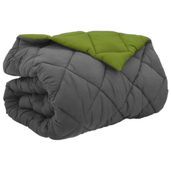 Winterbettdecke 200 x 200 cm 450 g/m² Grün und Anthrazit