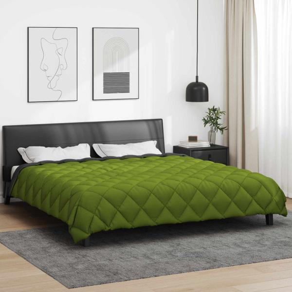 Winterbettdecke 200 x 220 cm 450 g/m² Grün und Anthrazit