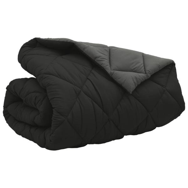 Winterbettdecke 200 x 200 cm 450 g/m² Schwarz und Anthrazit