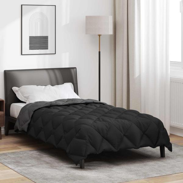 Winterbettdecke 140 x 220 cm 450 g/m² Schwarz und Anthrazit