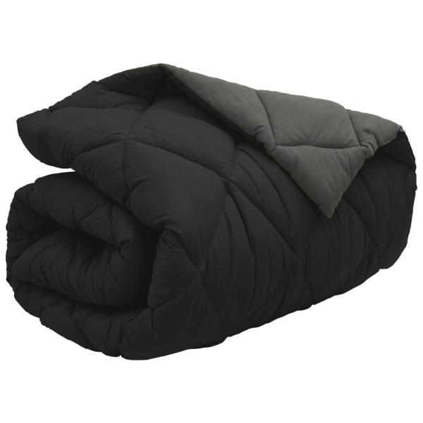 Winterbettdecke 140 x 220 cm 450 g/m² Schwarz und Anthrazit