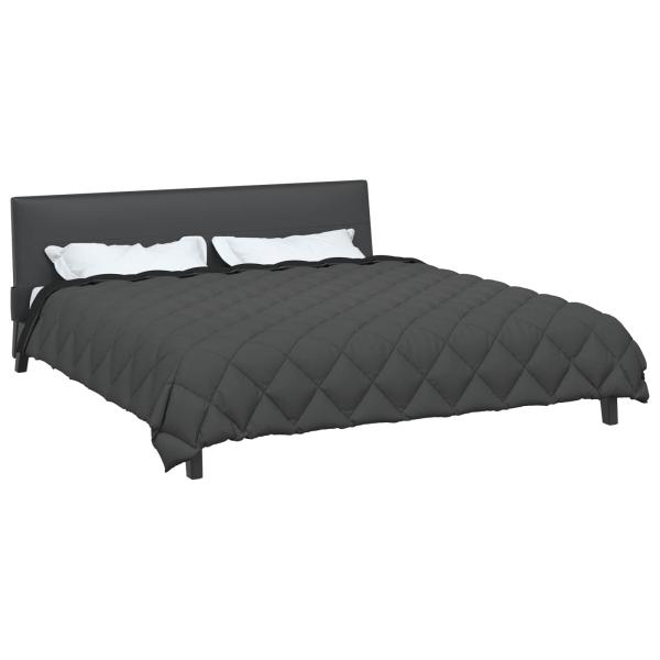 Winterbettdecke Schwarz und Anthrazit 220 x 200 cm Mikrofaser