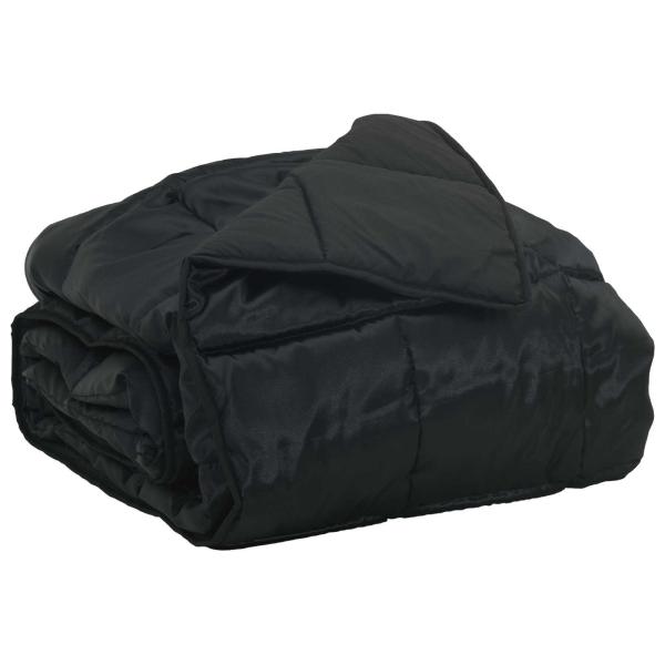 Sommerdecke Schwarz 220 x 140 cm Satin und Mikrofaser