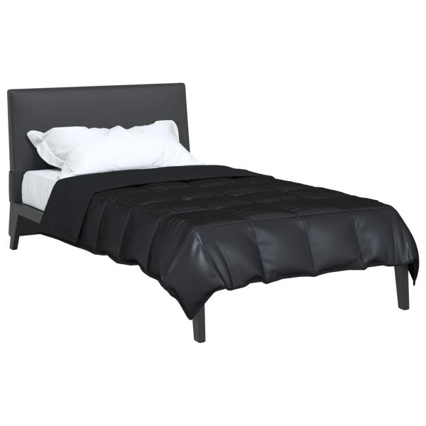 Sommerdecke Schwarz 220 x 155 cm Satin und Mikrofaser