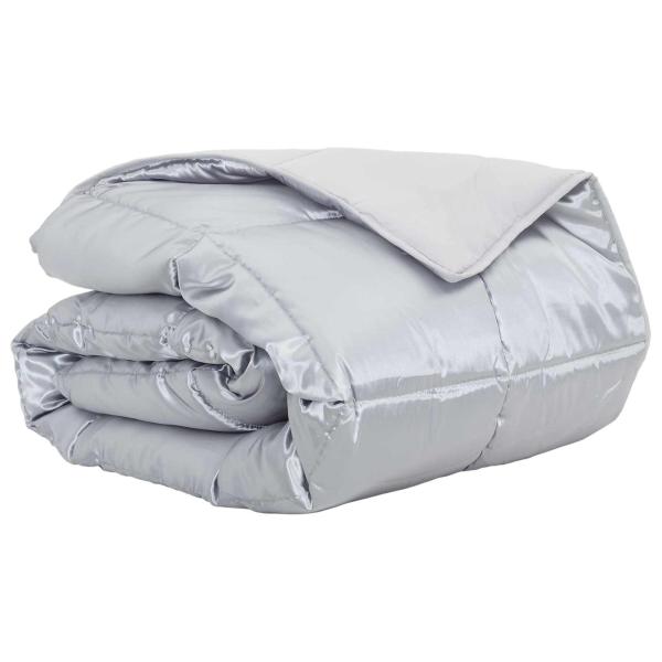 Sommerdecke Silber 220 x 135 cm Satin und Mikrofaser
