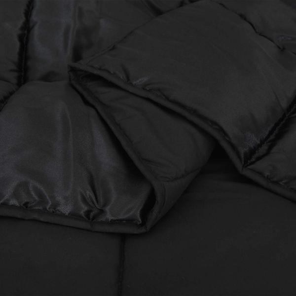 Ganzjahresbettdecke Schwarz 200 x 155 cm Satin und Mikrofaser