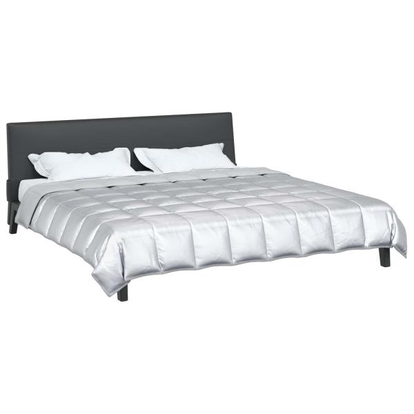 Ganzjahresbettdecke Silber 220 x 200 cm Satin und Mikrofaser