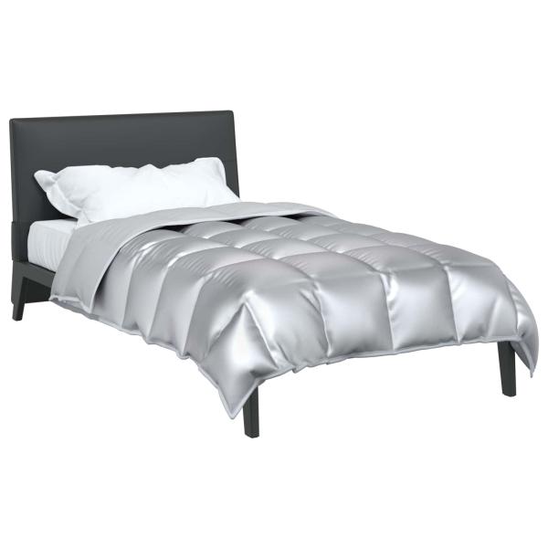 Winterbettdecke Silber 200 x 155 cm Satin und Mikrofaser