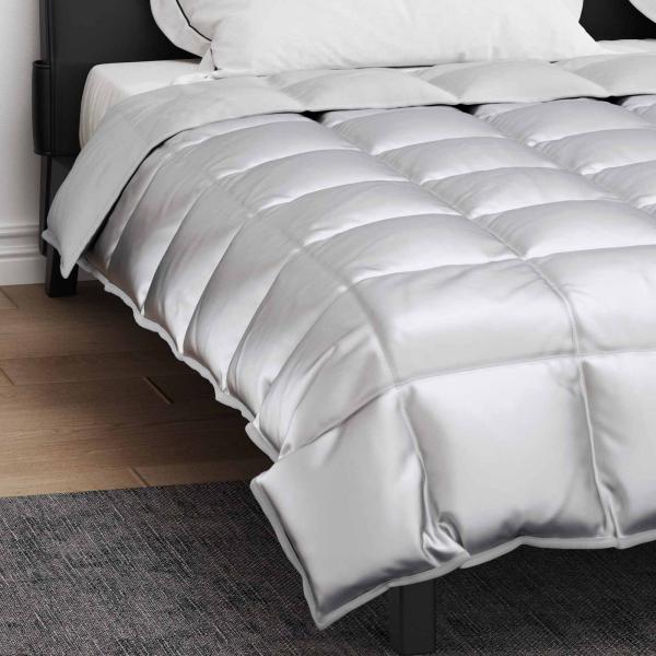 Winterbettdecke Silber 220 x 200 cm Satin und Mikrofaser