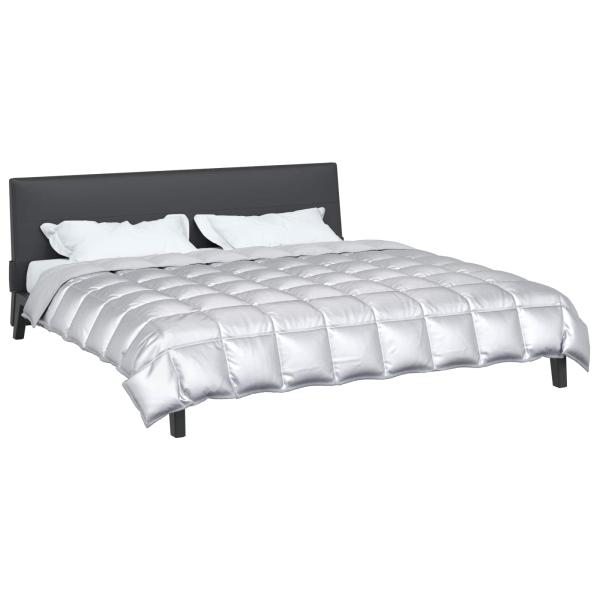 Winterbettdecke Silber 240 x 260 cm Satin und Mikrofaser