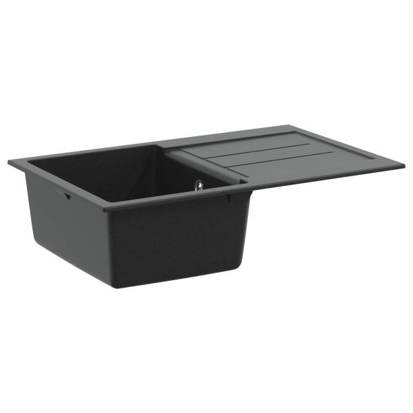 ARDEBO.de - Waschbecken Schwarz 780 x 500 mm 80% Quarz und 20% Harz