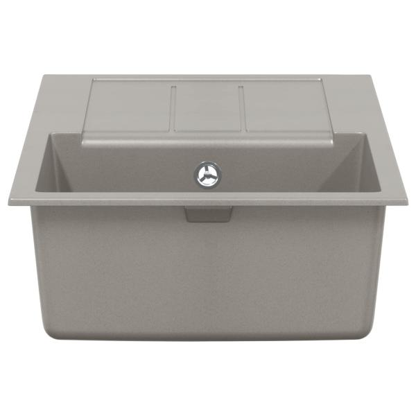 ARDEBO.de - Waschbecken Grau 780 x 500 mm 80% Quarz und 20% Harz