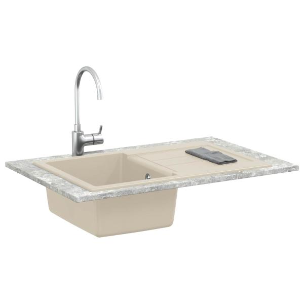 Waschbecken Beige 780 x 500 mm 80% Quarz und 20% Harz