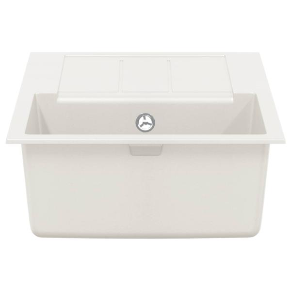 Waschbecken Weiß 780 x 500 mm 80% Quarz und 20% Harz