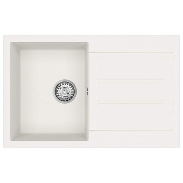 Waschbecken Weiß 780 x 500 mm 80% Quarz und 20% Harz