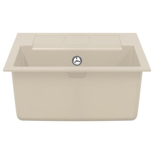 ARDEBO.de - Waschbecken Beige 620 x 500 mm 80% Quarz und 20% Harz