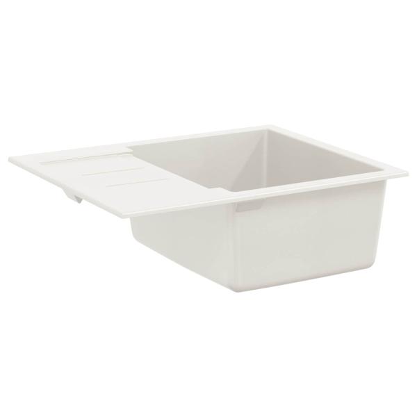 Waschbecken Weiß 620 x 500 mm 80% Quarz und 20% Harz