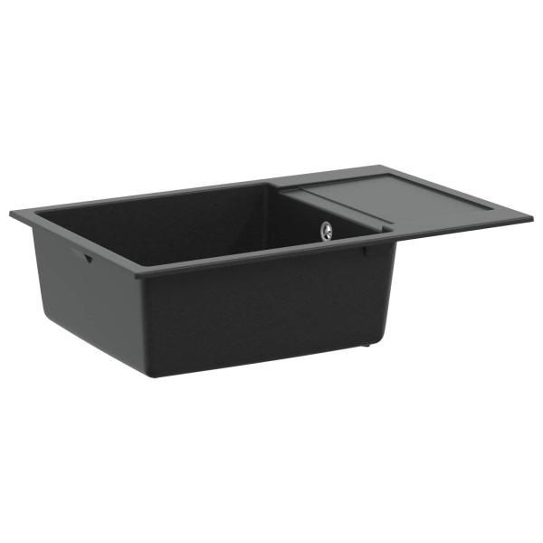 ARDEBO.de - Waschbecken Schwarz 780 x 500 mm 80% Quarz und 20% Harz
