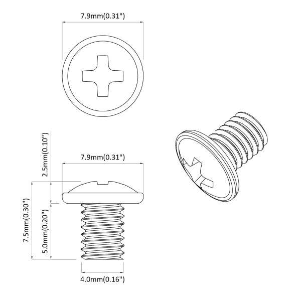 Schloss-Schrauben Uni 19149 pcs Silber Eisen