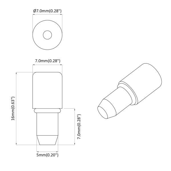 ARDEBO.de - Regalstecker 7200 pcs Silber 7 x 16 mm Eisen