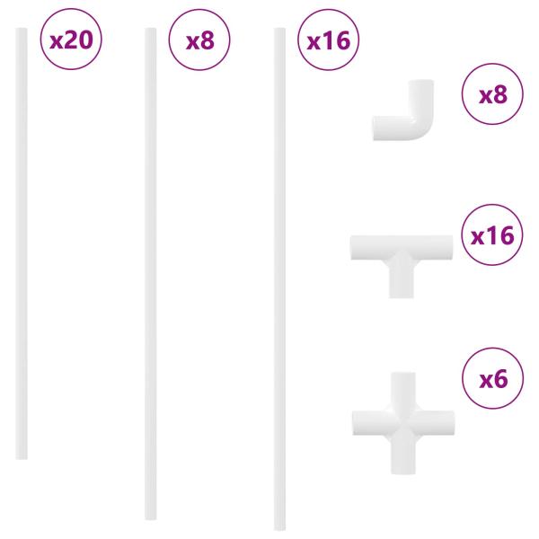 PVC Rohr 2 pcs Weiß 12,2 x 1,8 x 500 mm Materialpp und PE