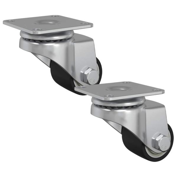 ARDEBO.de - Bockrolle 2 pcs Silber 50 mm Nylon
