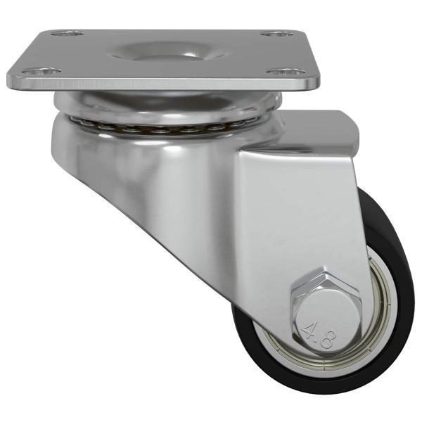 Bockrolle 2 pcs Silber 50 mm Nylon