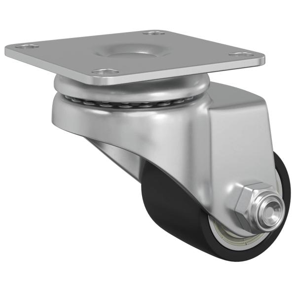 Bockrolle 2 pcs Silber 50 mm Nylon