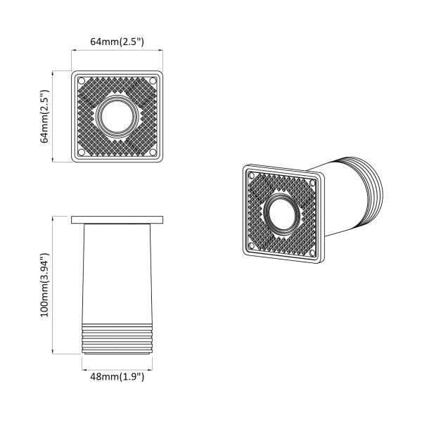 Möbelbeine Verstellbar 12 pcs Weiß 64 x 64 x 100 mm PP
