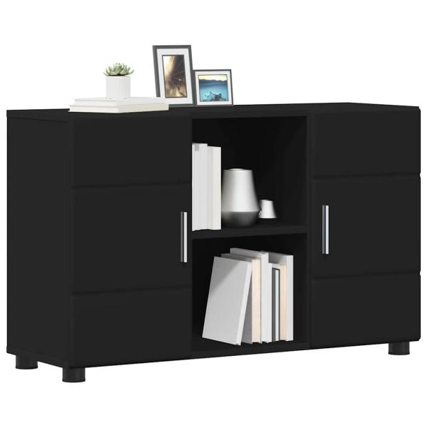 Sideboard mit Regal Schwarz 88,5 x 30,5 x 55,5 cm Holzwerkstoff
