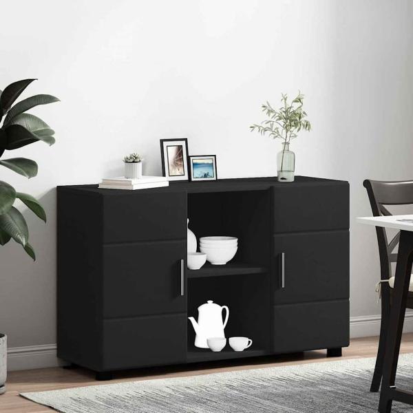Sideboard mit Regal Schwarz 88,5 x 30,5 x 55,5 cm Holzwerkstoff