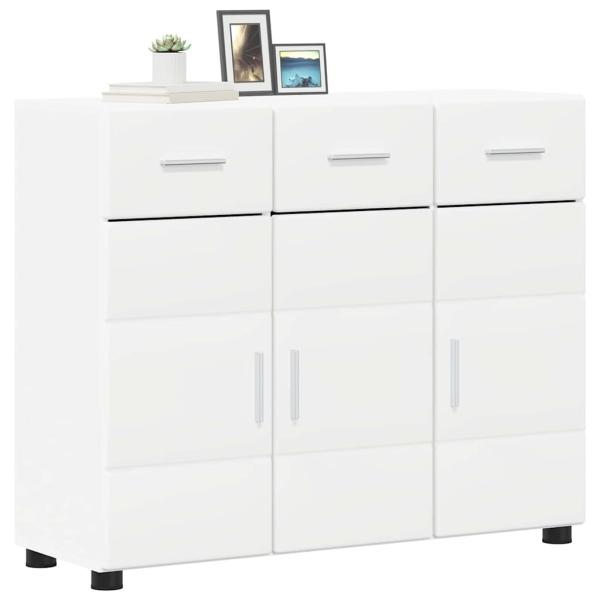 ARDEBO.de - Sideboard mit Regal Weiß 88,5 x 30,5 x 73 cm Holzwerkstoff